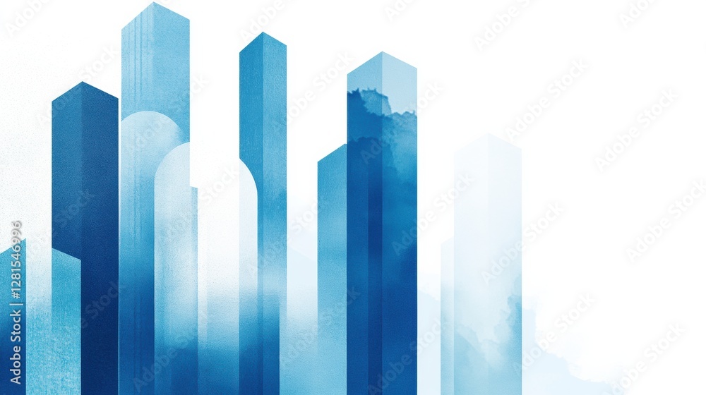Fototapete Bar chart displaying low sales before improvement and exponential growth after, showcasing a corporate minimalistic design. Generative AI