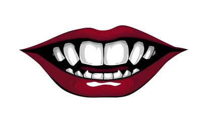 Fototapeta premium Vampire Lips with Teeth 