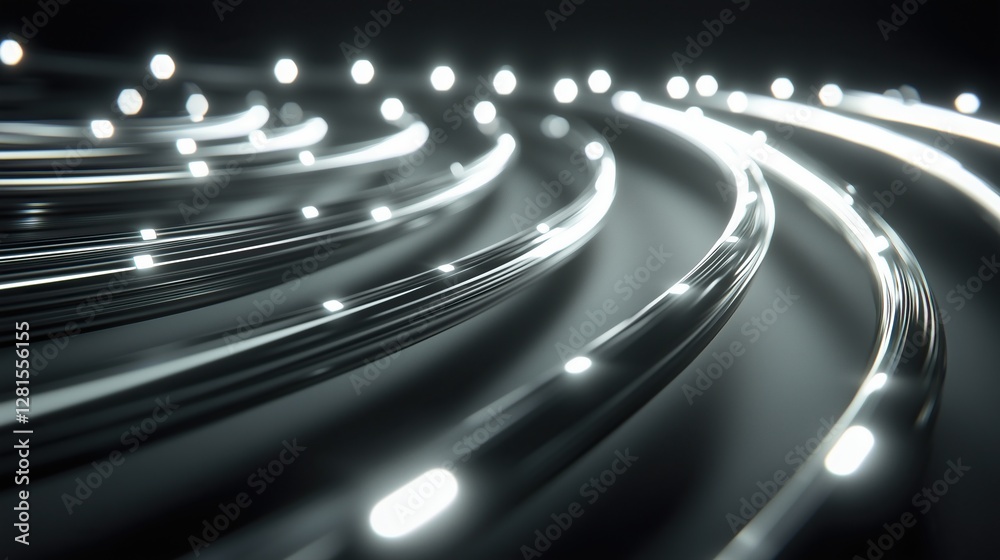 Aufkleber illuminated strands mesmerizing futuristic pathway light is soft and lines curvy