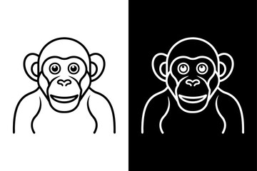 Chimpanzee icon  vector on White Background ,Vector Art Illustration on white background.