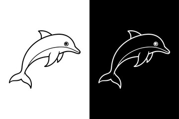 Dolphin icon vector on White Background ,Vector Art Illustration on white background.