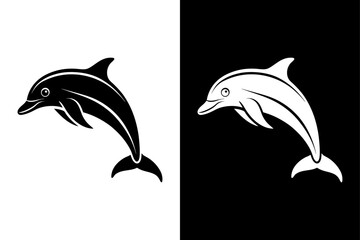 Dolphin icon vector on White Background ,Vector Art Illustration on white background.