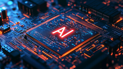 Obraz premium Close up of a high tech computer chip, test 