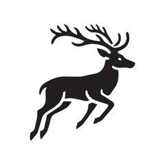 Deer animal family silhouettes fawn