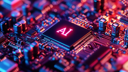 Obraz premium Close up of a high tech computer chip, test 
