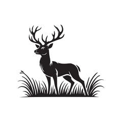 Deer animal family silhouettes fawn