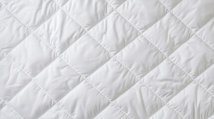 Clean white quilted fabric with modern design, perfect for bedding