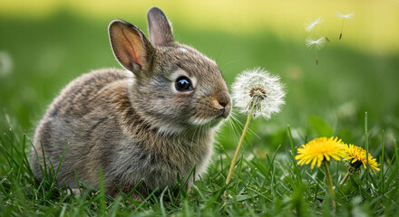 Fototapeta premium rabbit in grass