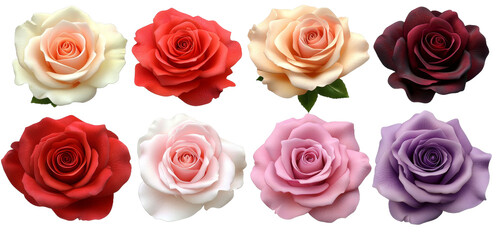 [Transparent Background PNG]Collection of Colorful Artificial Roses