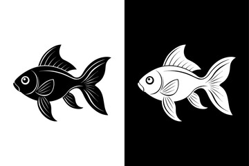 Fototapeta premium Goldfish icon vector on White Background ,Vector Art Illustration on white background.