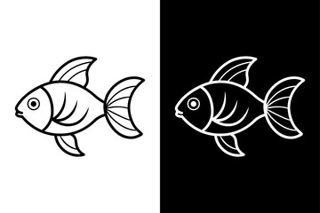 Fototapeta premium Goldfish icon vector on White Background ,Vector Art Illustration on white background.