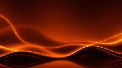 Fototapeta premium Dynamic abstract image featuring luminous orange waves and curves flowing smoothly against a dark background, evoking energy, movement, and a sense of glowing warmth.