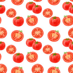 Tomato Pattern, Fresh Red Tomato Illustration, Botanical Design
