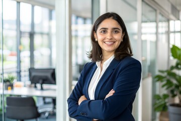 Fototapeta premium Confident Young Businesswoman in a Modern Office Environment