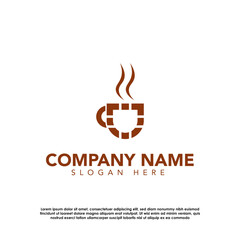 Brown and White Modern Coffee Shop Logo