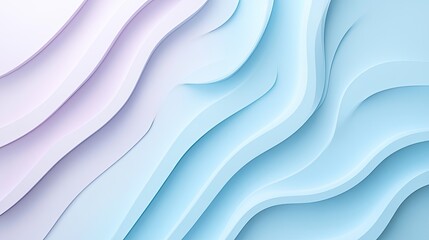 Obraz premium Soft pastel curves and colorful waves blend harmoniously on a serene blue backdrop, showcasing modern artistic design and elegance
