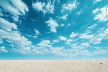 Landscape of sand dunes and blue sky in the Sahara Desert