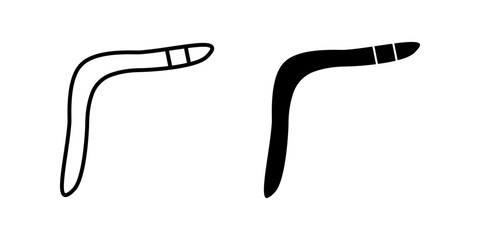 boomerang Icon set. Symbol isolated white background. vector illustration. color editable.