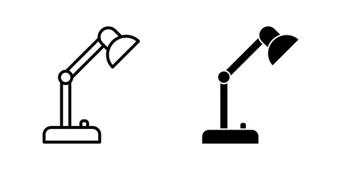 desk lamp Icon set. Symbol isolated white background. vector illustration. color editable.