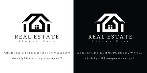 Minimalist Property Logo – Black & White Vector for Real Estate Agencies