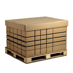 [Transparent Background PNG]Cardboard Boxes Stacked on Pallet