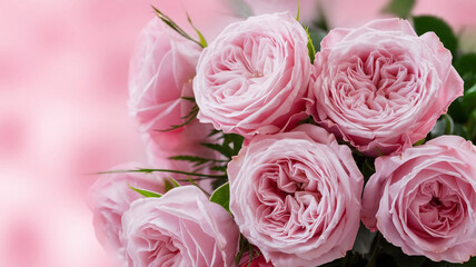 Fototapeta premium Romantic Pink Roses Bouquet Close up Flower Photography