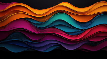 Colorful waves of paper create vibrant illusion of movement