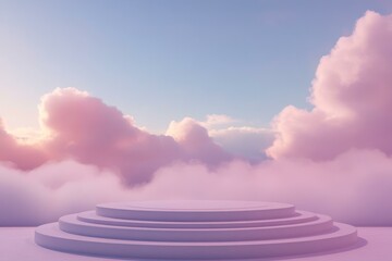 Pastel Cloudscape Product Display Stand