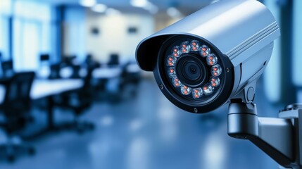 Modern Security Camera in Office Environment