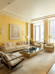 A modern living room shows the interior of a nice room