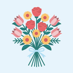 Colourful bouquet of blooming flowers