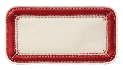 Rectangular fabric label featuring a stitched border png