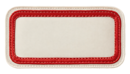 Rectangular fabric label featuring a stitched border png