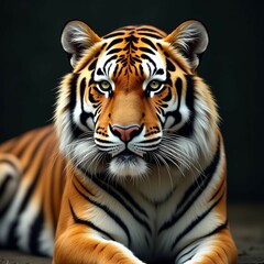 Obraz premium tiger on a black background