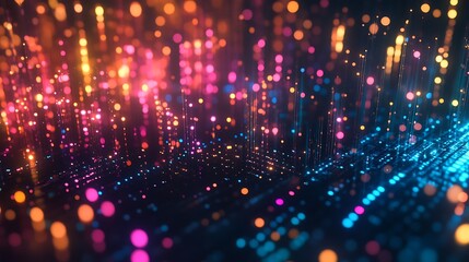 Fototapeta premium Abstract Colorful Lights Digital Data Visualization