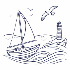 lighthouse on the sea