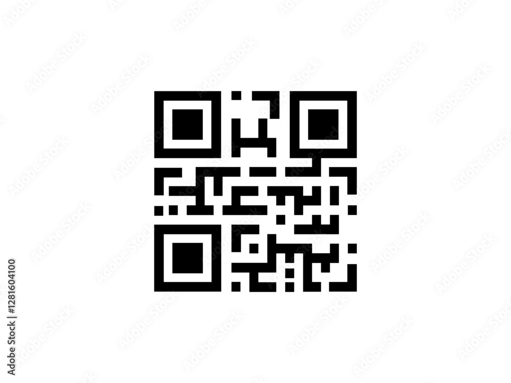 Wall mural qr code vector icon digital qr code scanning label isolated on white