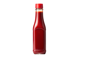 Red plastic ketchup bottle with no label png