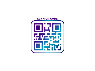 Gradient QR Code Icon Modern Digital Scan Code for Payment Website vector isolated 