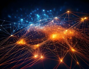 Fototapeta premium Discover the mesmerizing world of neural networks. Creative abstract neural network concept
