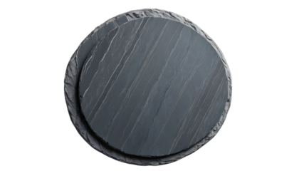 Round slate stone with textured surface png