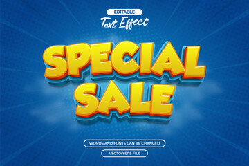 Special sale editable text effect  with cloud background