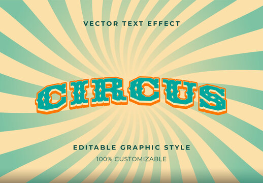 Blue and Beige Circus Retro Text Effect