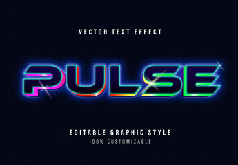Colorful Futuristic Neon Digital Bold Text Effect
