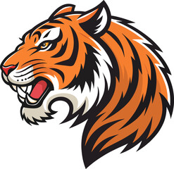 tiger head logo mascot illustration on white