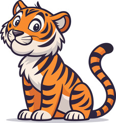 tiger head logo mascot illustration on white