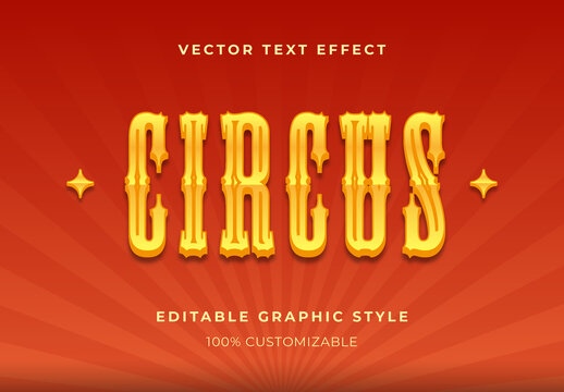 Yellow and Red Vintage Circus Carnival Text Effect