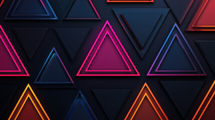 Seamless geometric triangles in vibrant colors on dark background