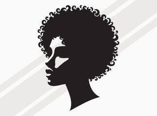 Black Woman Silhouette Elegant Female Outline Vector Art and Clipart for Design