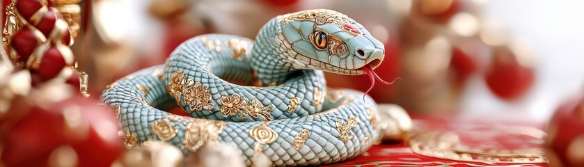 A beautifully designed ornamental snake art piece.